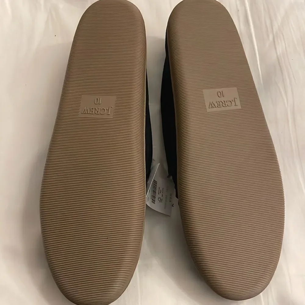 J. CREW INDIGO VINTAGE SUEDE SLIPPERS.   FLUFFY INTERIOR!   NEW WITH TAGS